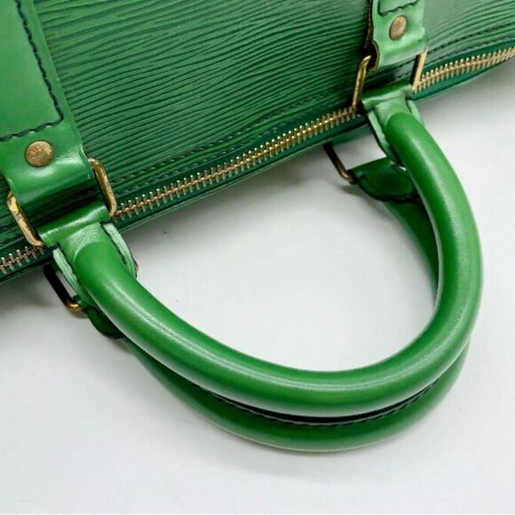 LOUIS VUITTON Green Epi Leather KeepAll Boston Travel Duffle Bag VI881 LV55 - Picture 7 of 15